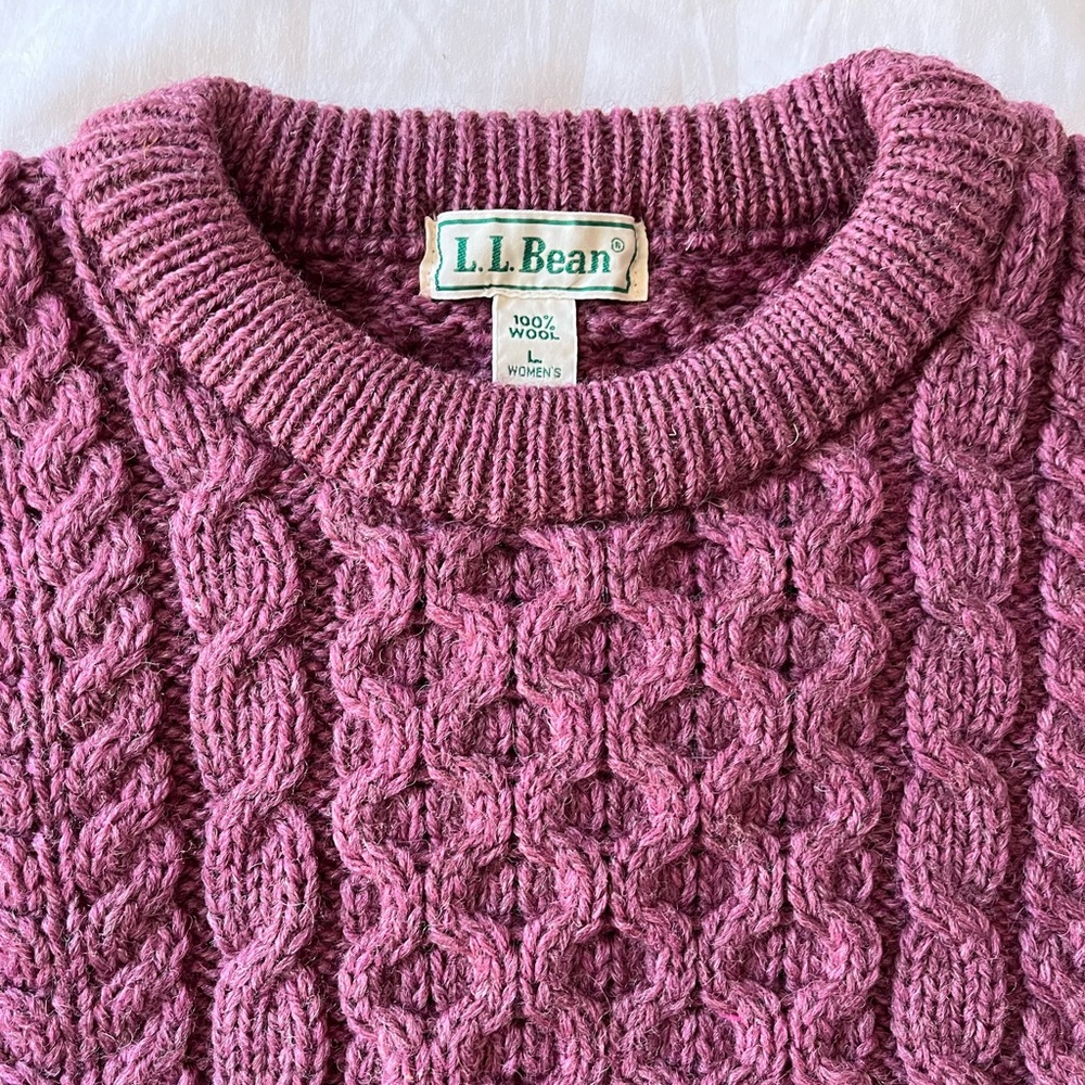 LL Bean womens fisherman's sweater size large